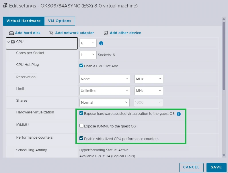 مدیریت منابع CPU در VMware ESXi